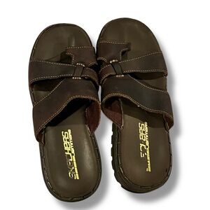 Y2K 90’s Vintage Skechers Jammers Chunky Brown Leather Sandals Women's Sz 8